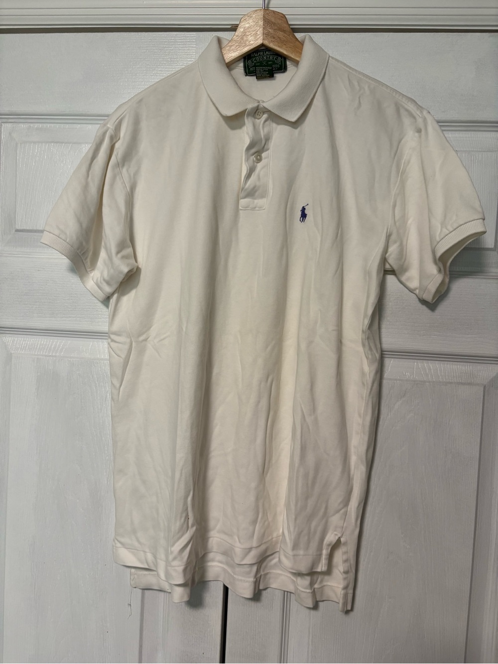 Vintage Ralph Lauren Country Men's Small White Polo Shirt Pony